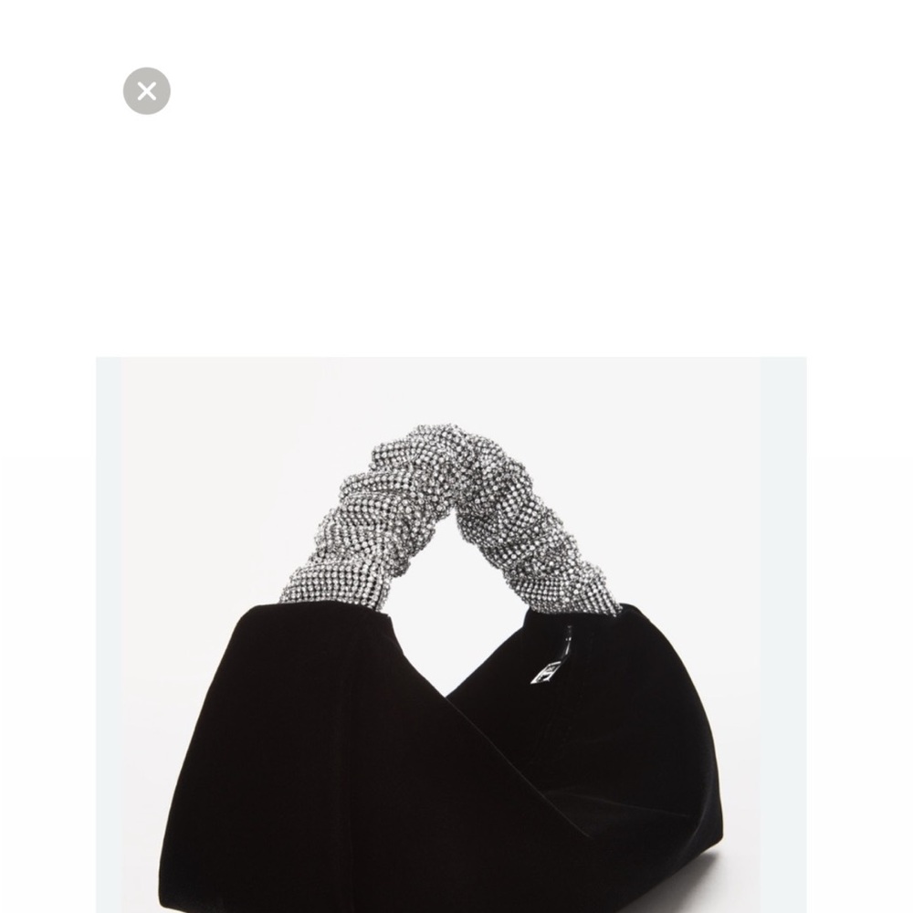Sleek Black and Silver Crescent Clutch